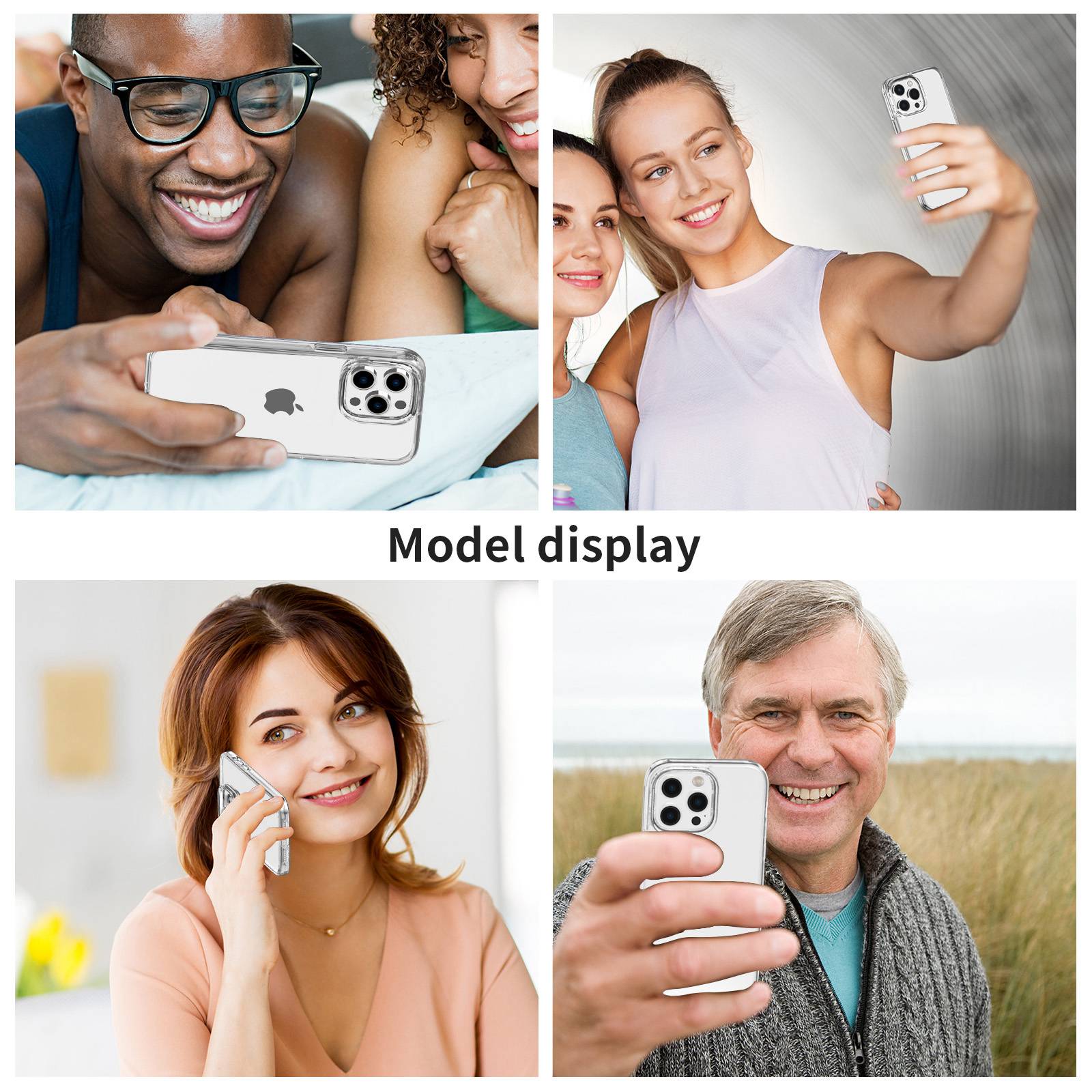 Transparent Phone Case for iPhone 15 Pro , Hard PC + Soft TPU Case Anti-collision Hybrid Cover - Transparent Transparent Phone Case for iPhone 15 Pro , Hard PC + Soft TPU Case Anti-collision Hybrid Cover - Transparent